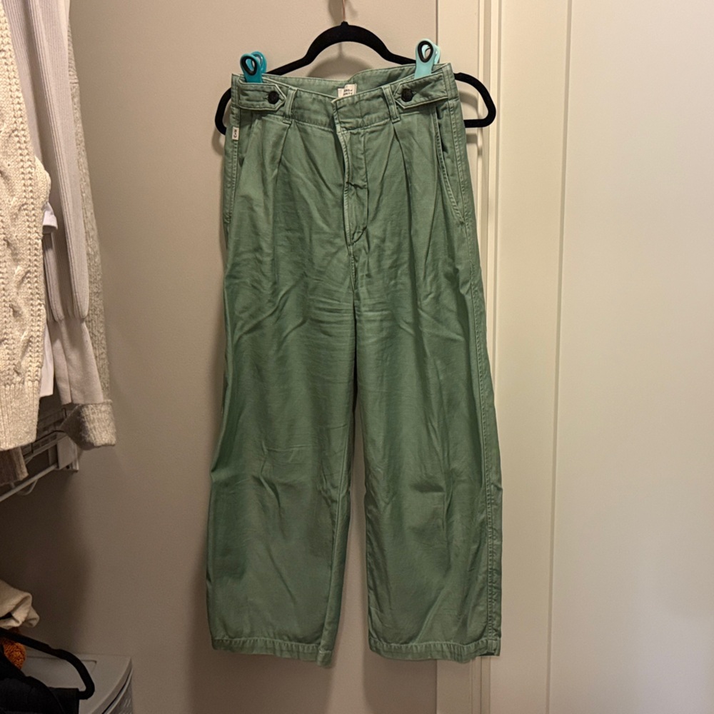 Citizens Of Humanity Payton Utility High Rise Trouser Sage Green Wide Leg Pants - Picture 6 of 13